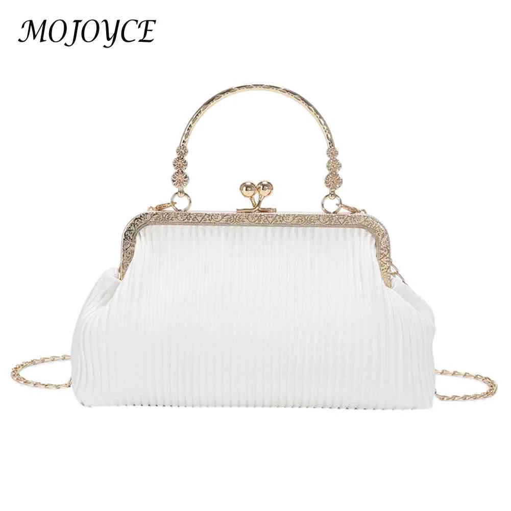 Chain Evening Bag Ladies Messenger Bag Soft PU Leather Metal Buckle