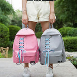 Chain USB Canvas Backpack Teenager Girls Backpacks Women Student