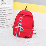 Chain USB Canvas Backpack Teenager Girls Backpacks Women Student