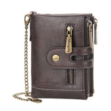 Men's RFID Blocking Chain Wallet Bifold Leather