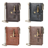 Men's RFID Blocking Chain Wallet Bifold Leather