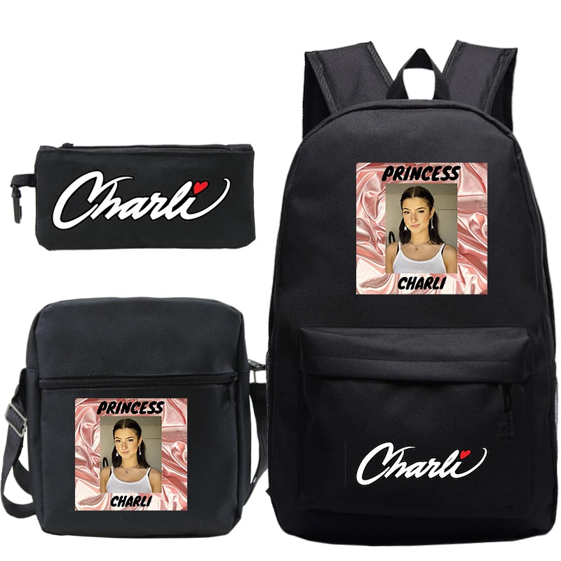 Charli D'Amelio School Bag for Teenage Girls Boys Kids High Capacity