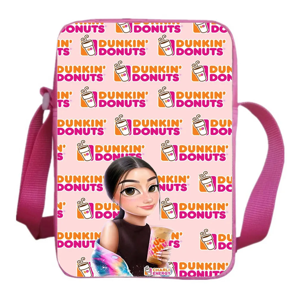 Charli Damelio Mini Messenger Bag with Drink Print