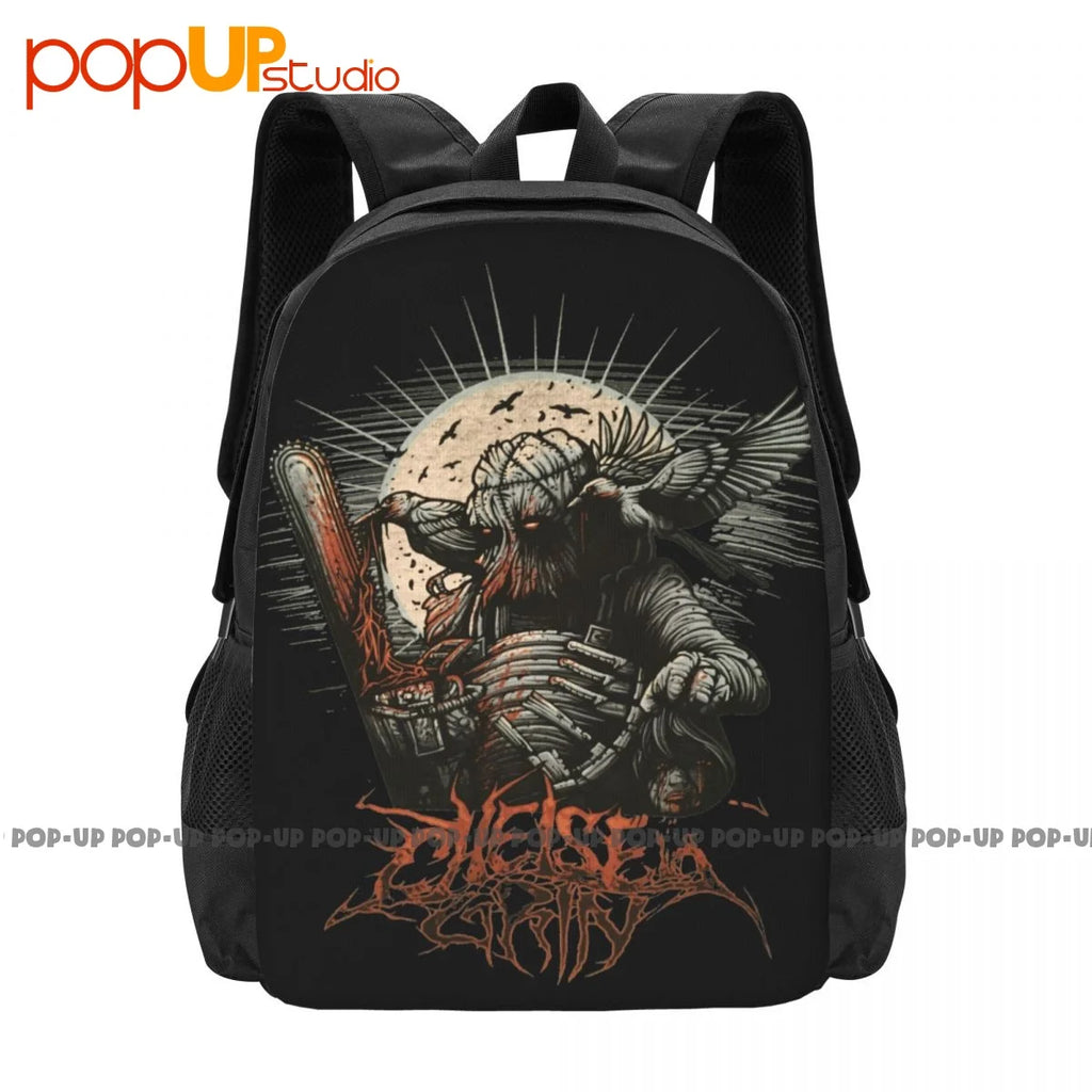Chelsea Grin Graphic Band Backpack Multicolored Large Capacity