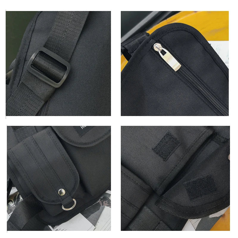 Men Crossbody Bag Chest Rig Tactical Vest Hip Hop Functional Chest Bag