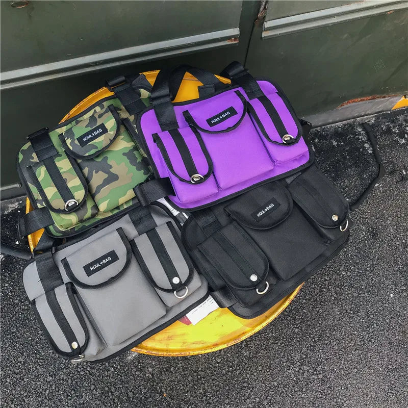 Men Crossbody Bag Chest Rig Tactical Vest Hip Hop Functional Chest Bag