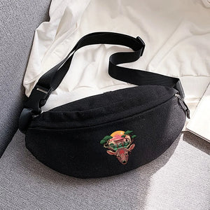 Cartoon Print Chest Bag for Outdoor Sports, Running, Cycling - Waist Bag