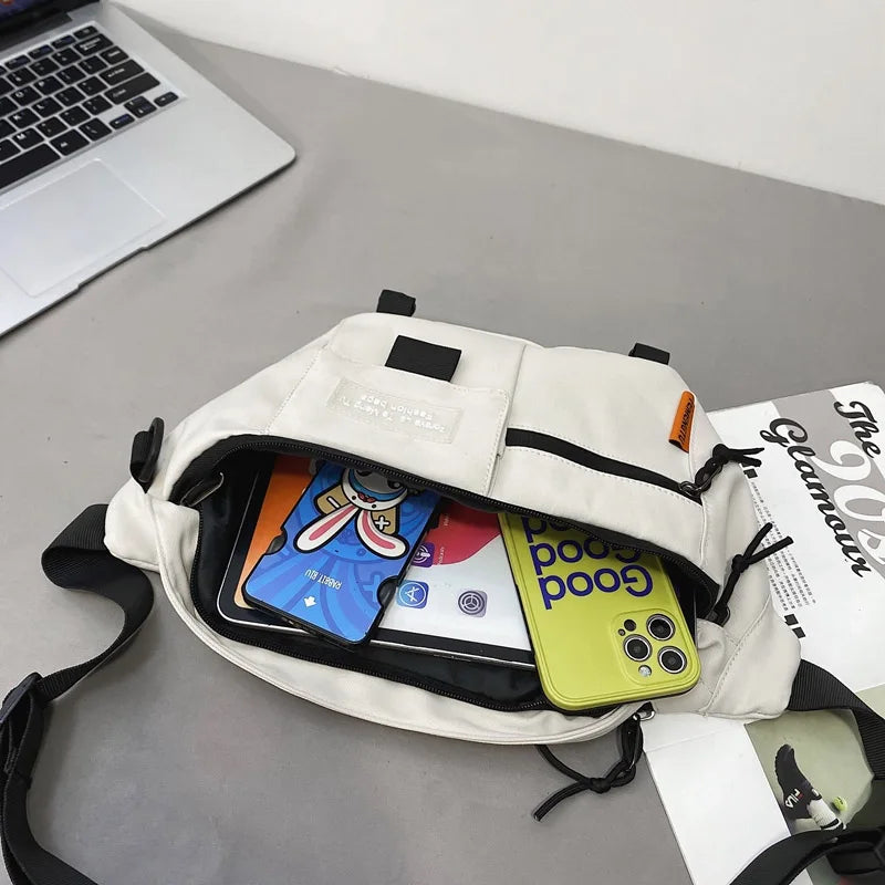 Street Waist Bag Unisex Outdoor Sports Fanny Pack Shoulder Bag Nylon Belt Bags