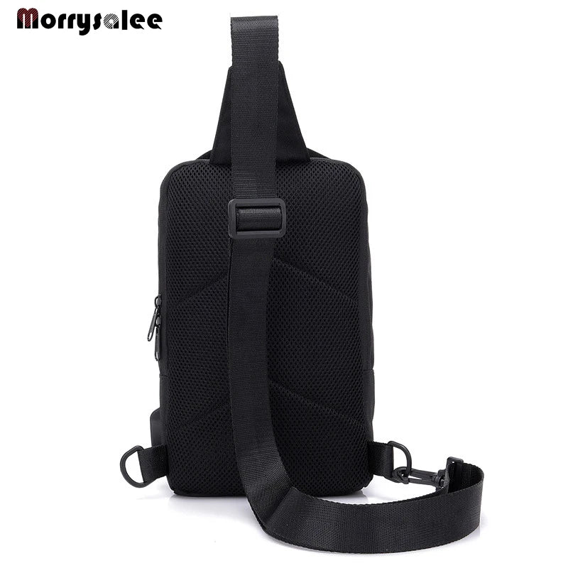 Men's Messenger Bag USB Charging Shoulder Bag Sports Large capacity Anti-theft C