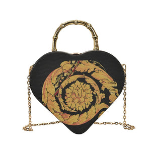 Heart Shape Party Clutch Evening Bag Purses Chain Shoulder Bag