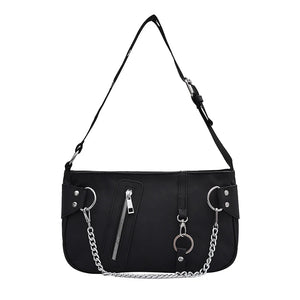 Waterproof Nylon Shoulder Bag for Women with Chains