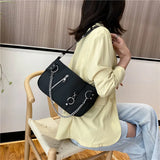 Waterproof Nylon Shoulder Bag for Women with Chains