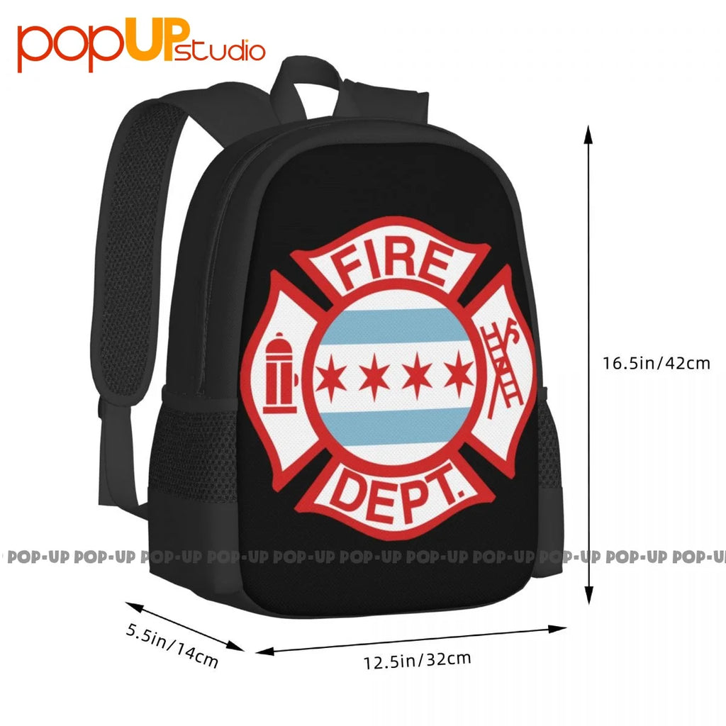 Chicago Fire Dept W Flag Backpack 3D Printing School Sport Bag