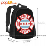 Chicago Fire Dept W Flag Backpack 3D Printing School Sport Bag