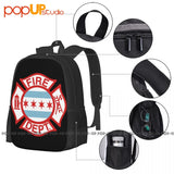 Chicago Fire Dept W Flag Backpack 3D Printing School Sport Bag