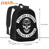 Chicano Skull Bandana Biker Backpack School Beach Bag