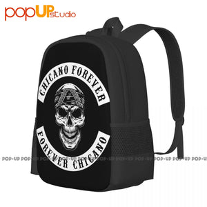 Chicano Skull Bandana Biker Backpack School Beach Bag