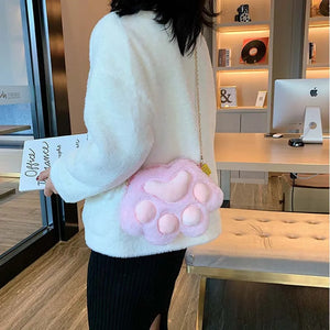 Cat Paw Doll Bag for Kids - Soft Waistbag with Shoulder Chain