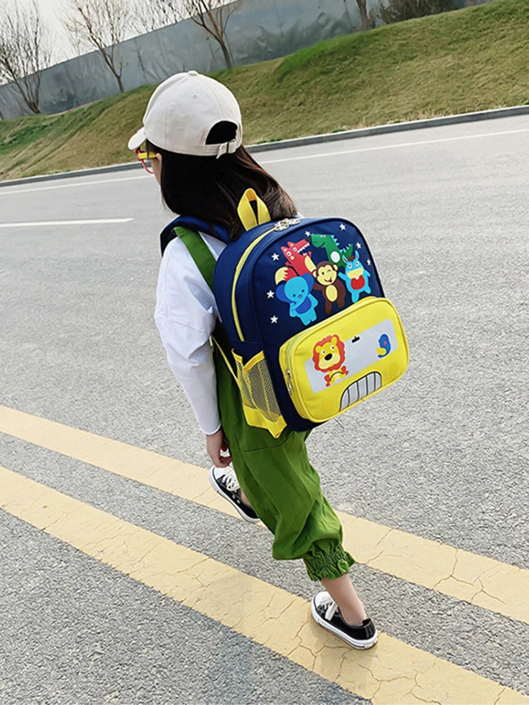 Kids Cartoons Lion Backpack Lightweight School Bag Boys Girls Animal Bolsas