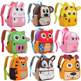 Kids 3D Animal Backpacks - Giraffe Monkey Owl Neoprene School Bags