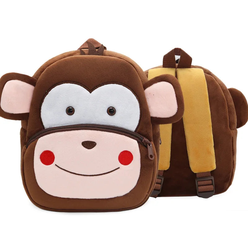 Kids Cartoon Animal Backpack Plush School Bag Boys and Girls