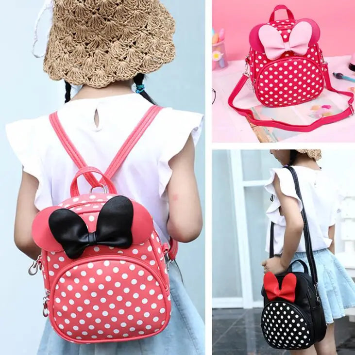 Cute Cartoon Bow Tie Girl's School Backpack