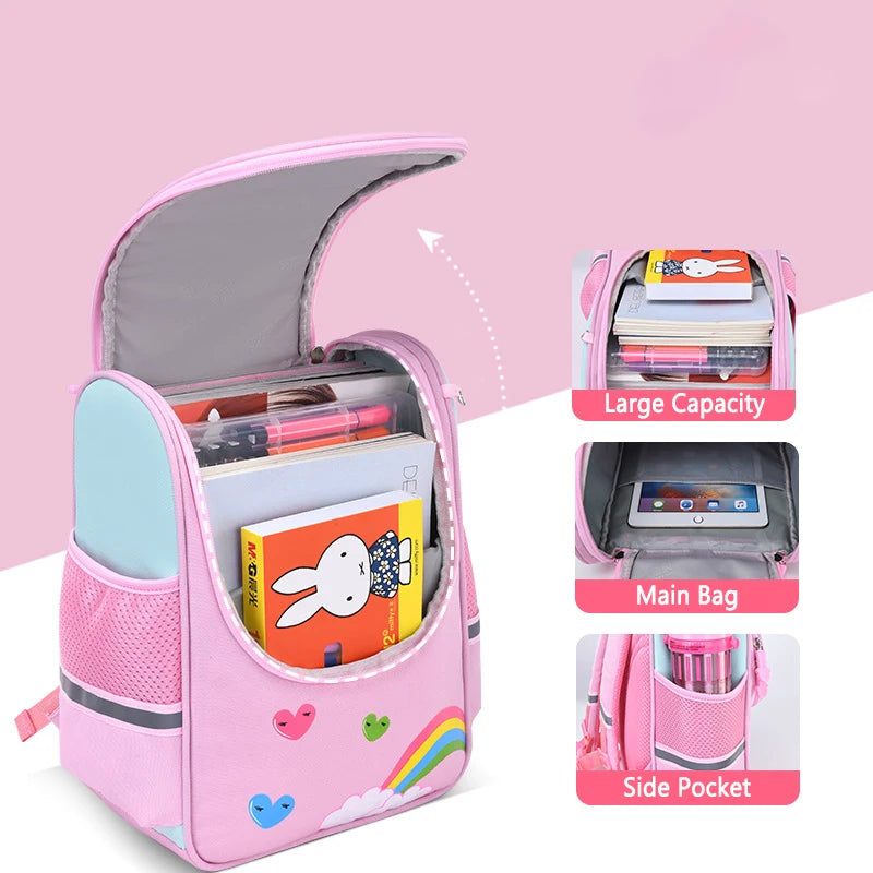 Children Cartoon Backpack Astronaut Printing School Bag Kids Lightweight Bookbag