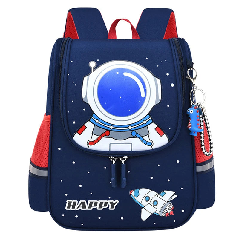 Children Cartoon Backpack Astronaut Printing School Bag Kids Lightweight Bookbag