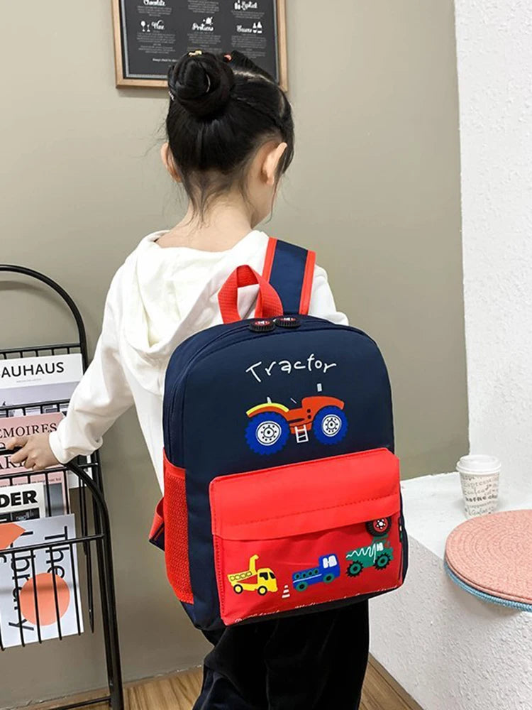 Kids Cartoon Car World Backpack Lightweight School Bag Waterproof Bookbag
