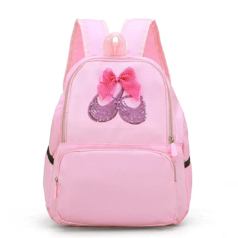 Girls Sequin Bow Latin Ballet Dance Bag School Backpack