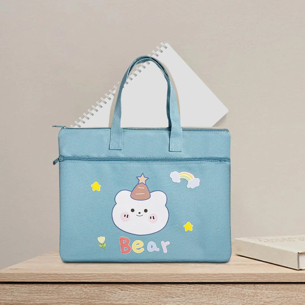 Children File Bag Double Layered Waterproof Organizer Lightweight