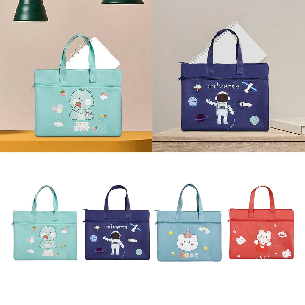 Children File Bag Double Layered Waterproof Organizer Lightweight