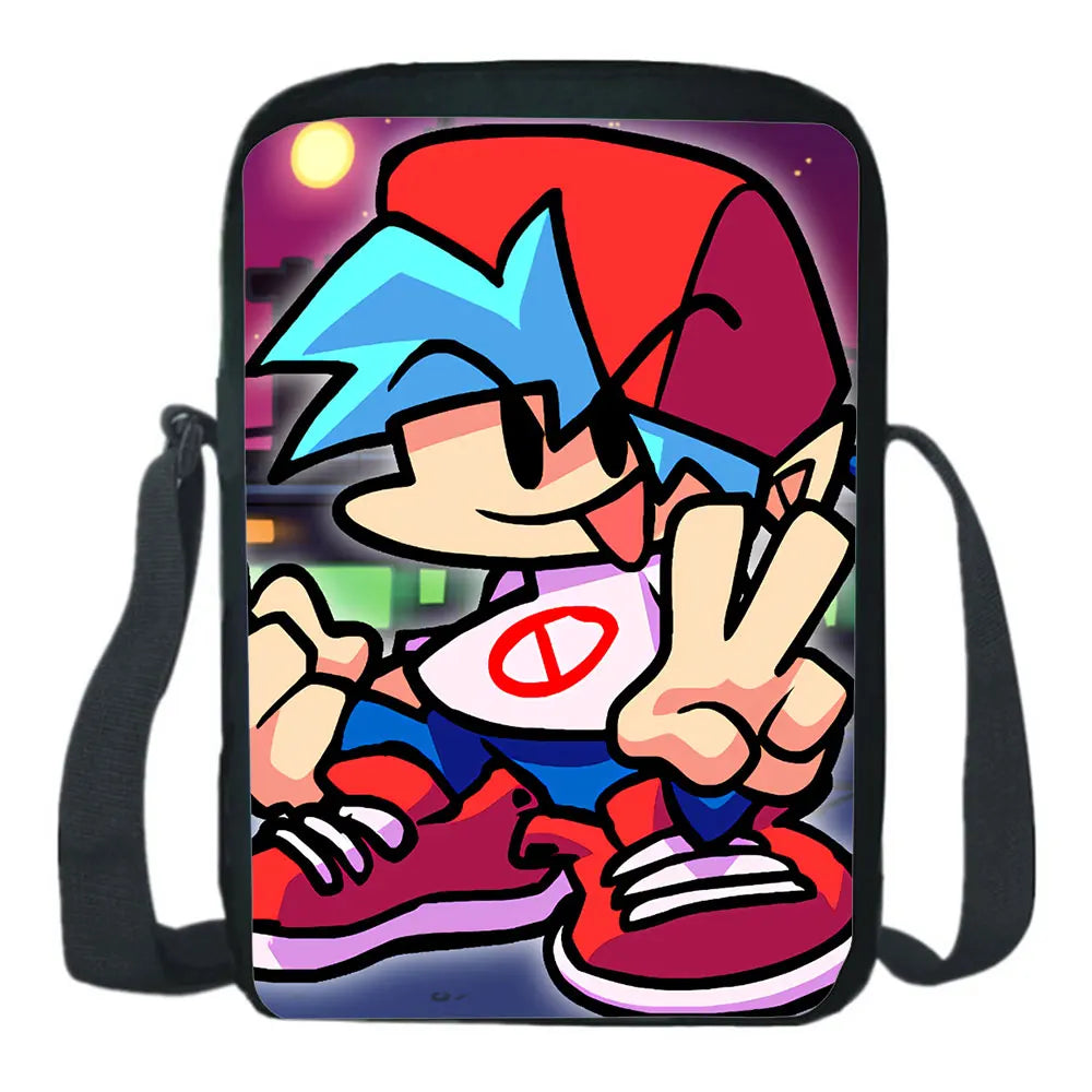 Kids FNF Shoulder Bag Cartoon Messenger Student Anime Crossbody