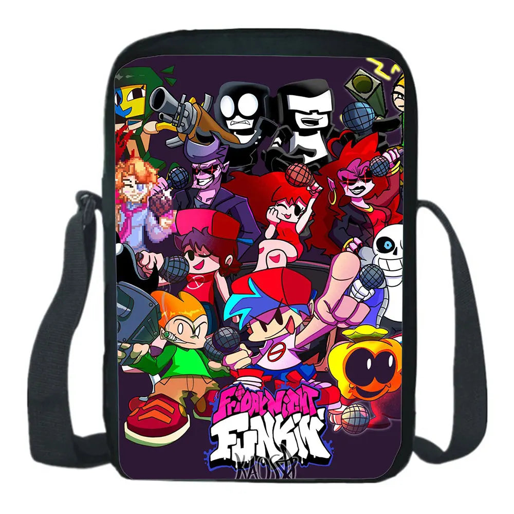 Kids FNF Shoulder Bag Cartoon Messenger Student Anime Crossbody