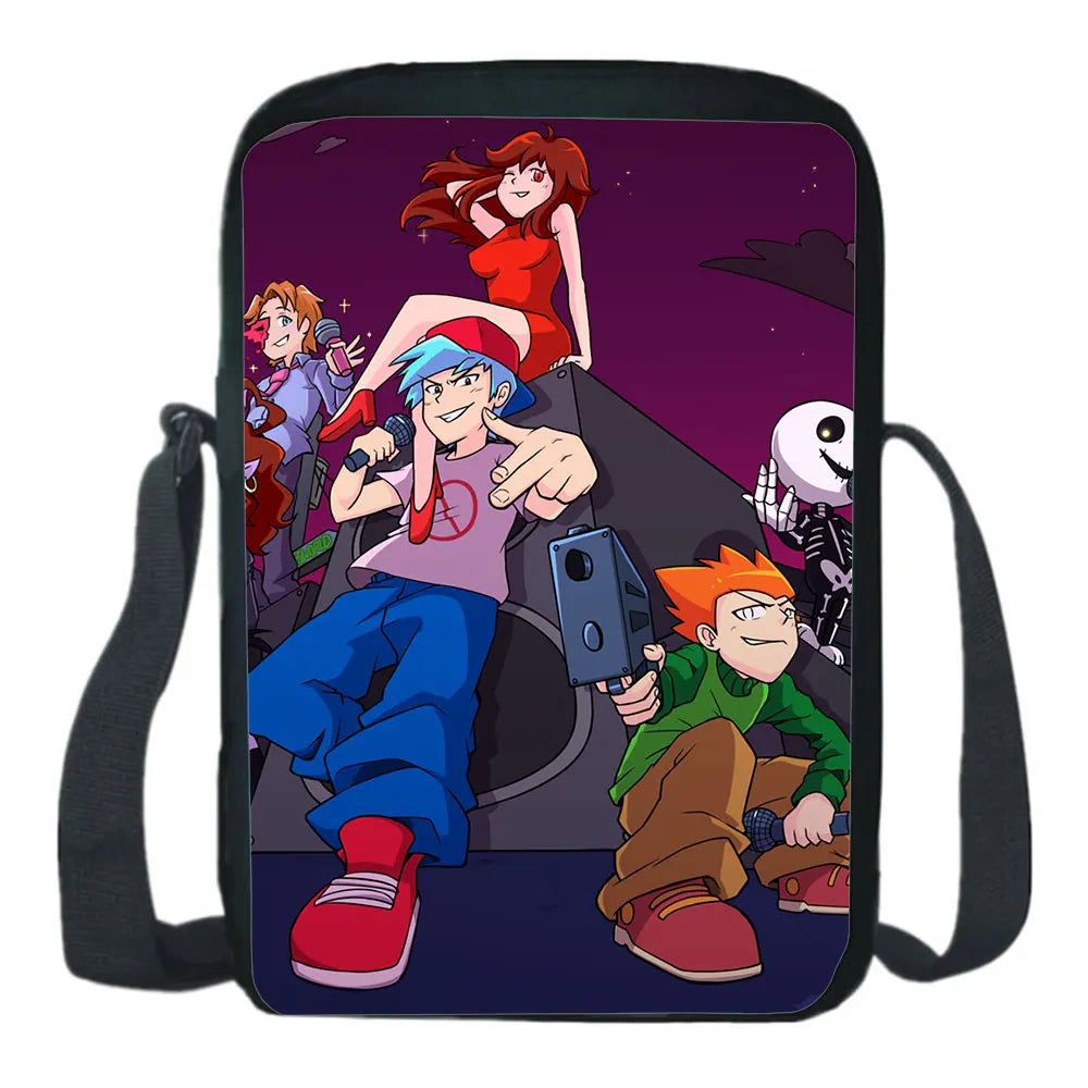 Kids FNF Shoulder Bag Anime Crossbody Satchel