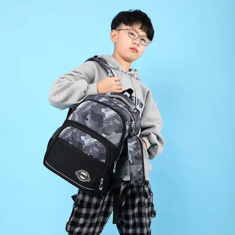 Boys Waterproof Camouflage Backpack for School