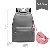 Waterproof Nylon Girls School Backpack Teenager Bag with Lovely Doll Zipper
