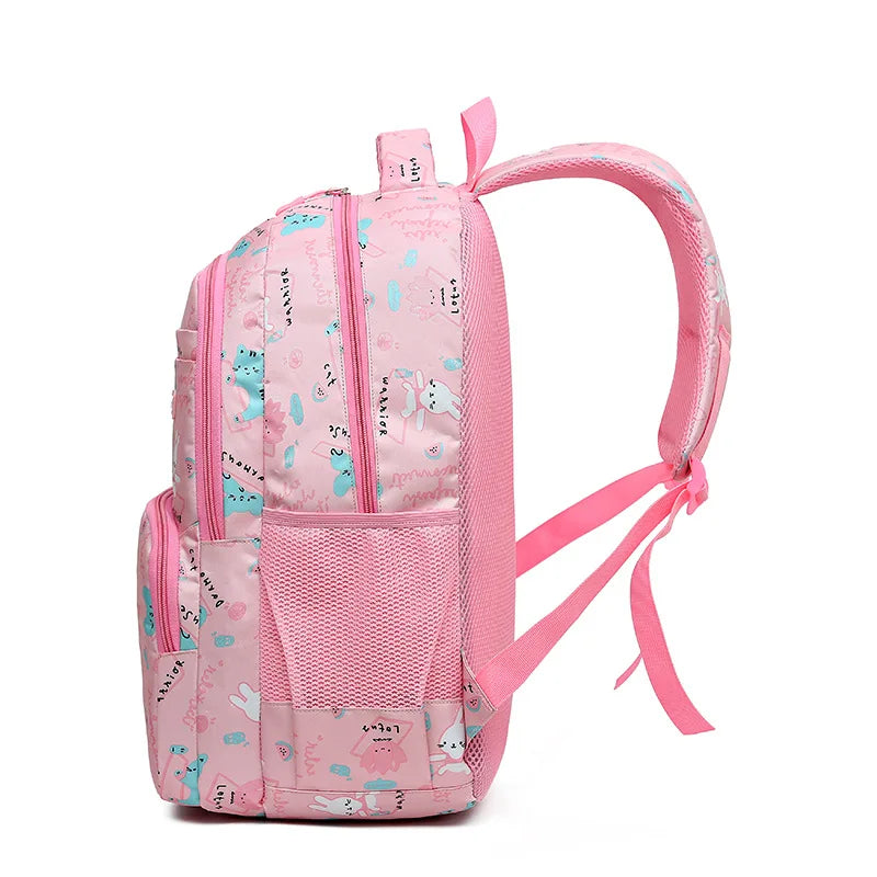 Girls Waterproof School Backpack Cartoon Rabbit Print Kids Book Bag Mochila