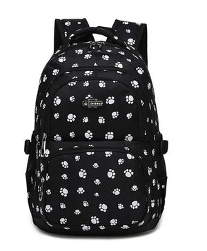 Cartoon Bear Paw Print Waterproof School Backpack for Girls