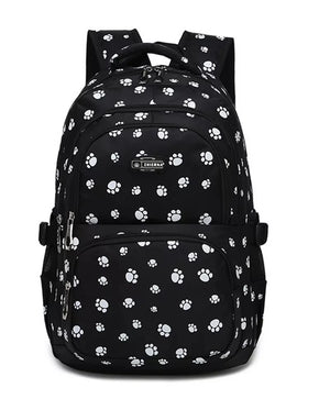Cartoon Bear Paw Print Waterproof School Backpack for Girls