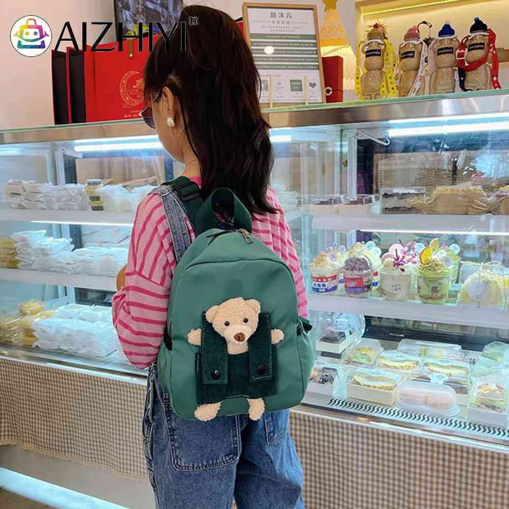 Cartoon Bear Nylon Kids Backpack for 3-8 Years Old