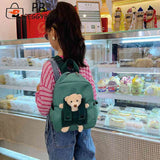 Cartoon Bear Nylon Kids Backpack Boys Girls Mini Book Bag Gift