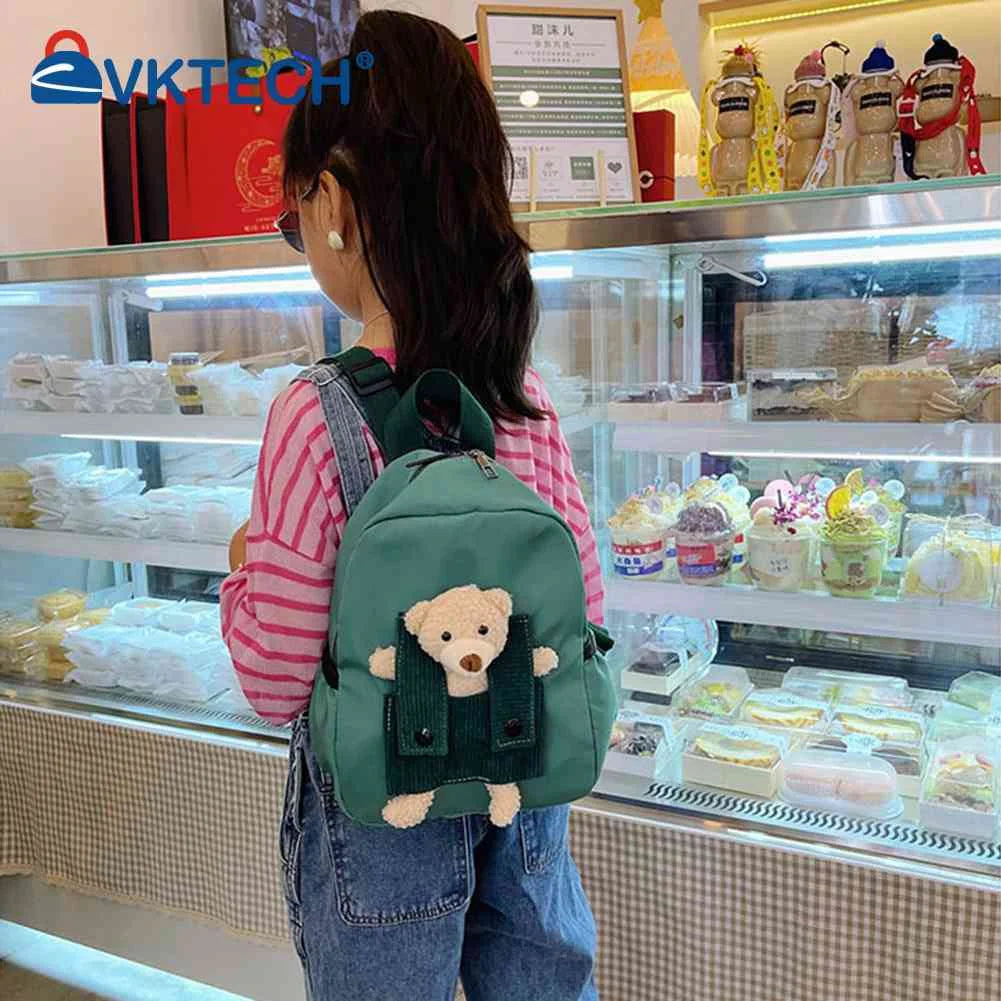 Cartoon Bear Nylon Toddler Kids Backpack for Boys Girls