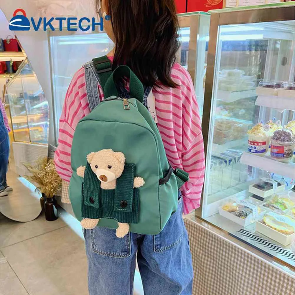 Cartoon Bear Nylon Toddler Kids Backpack for Boys Girls