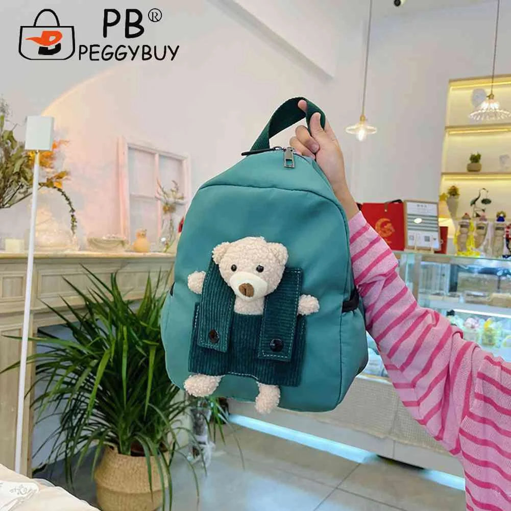 Cartoon Bear Nylon Kids Backpack Boys Girls Mini Book Bag Gift