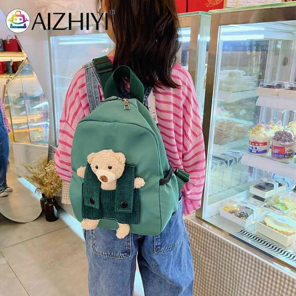 Cartoon Bear Nylon Kids Backpack for 3-8 Years Old