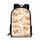Unicorn Floral Horse Pattern School Backpack for Kids