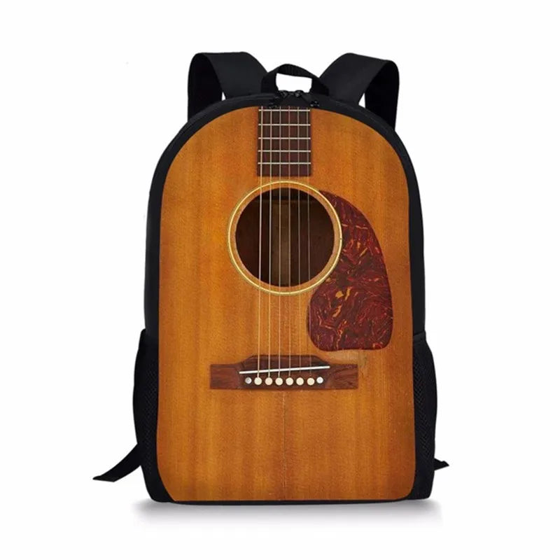 Children School Bags Guitar 3D Print Kids Backpacks for Teenagers Girls Boys