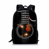 Children School Bags Guitar 3D Print Kids Backpacks for Teenagers Girls Boys