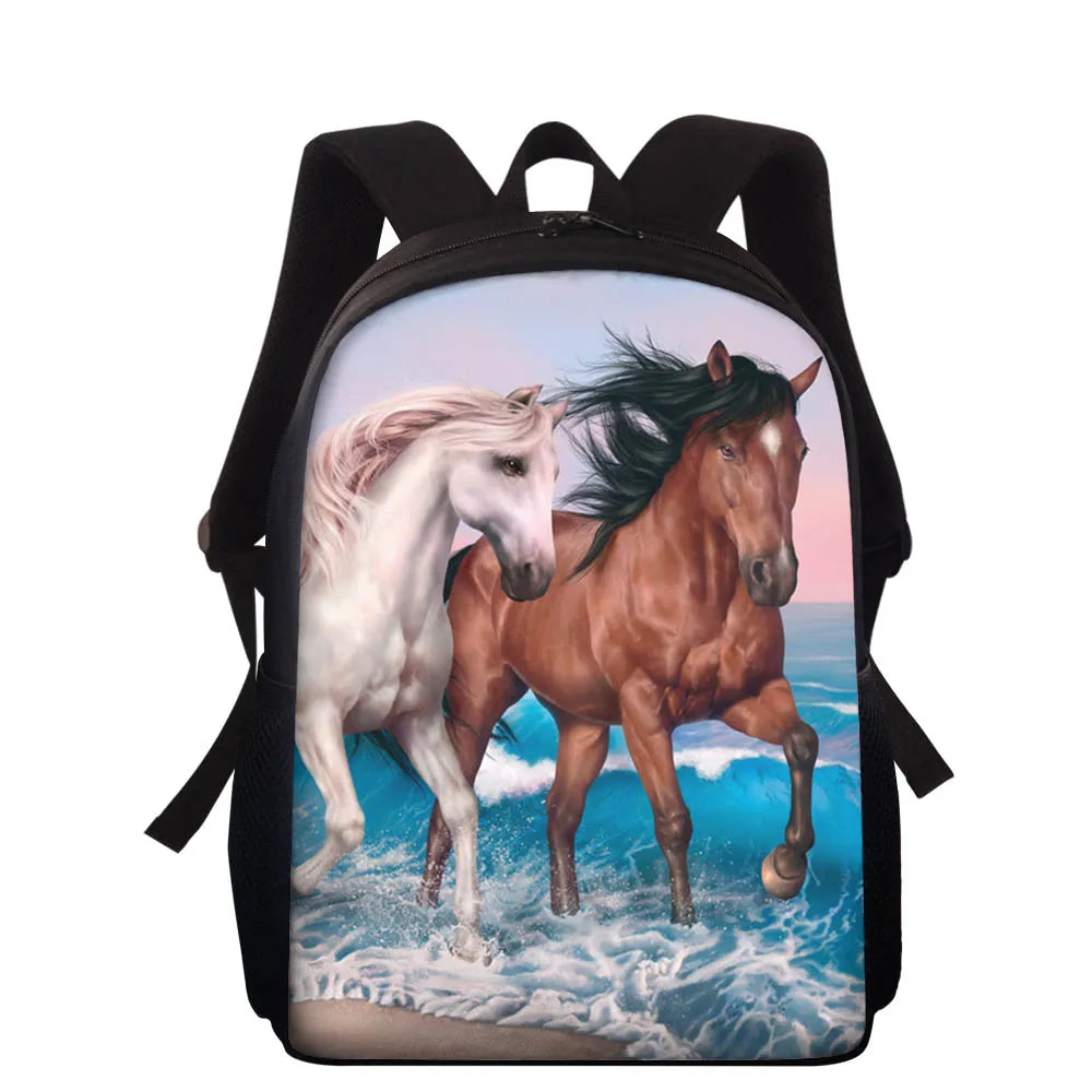 Animal Horse Kids School Backpacks Boys Girls Schoolbag Escolar